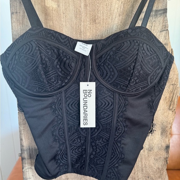No Boundaries Black Lace Bustier Top - Picture 3 of 11